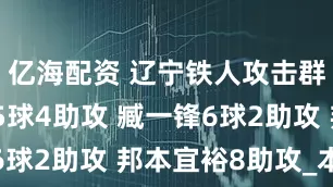 亿海配资 辽宁铁人攻击群：安以恩5球4助攻 臧一锋6球2助攻 邦本宜裕8助攻_本扎