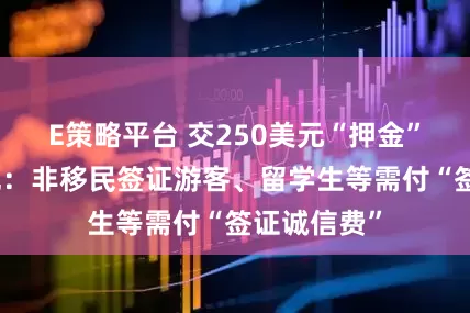 E策略平台 交250美元“押金”！美签新规：非移民签证游客、留学生等需付“签证诚信费”